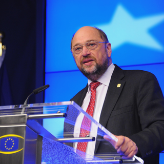 Elu président du groupe socialiste en 2004, Martin Schulz est à la tête du Parlement européen depuis le début 2012. [Dursun Aydemir/Anadolu Agency]