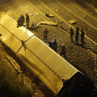 Le train est sorti des rails dans un virage. [EPA/LAVANDEIRA JR]