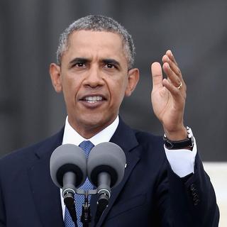 Le président américain Barack Obama lors de son discours au Lincoln Memorial  le 28 août 2013. [Getty Images/AFP - Alex Wong]