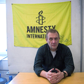 Sergei Nikitin, responsable de la section russe d'Amnesty International. [AP/Keystone - Ivan Sekretarev]
