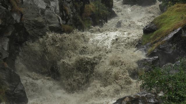 Dans le Val d'Anniviers, la Navizance se fait menaçante après les violents orages. [Grégoire Favre]