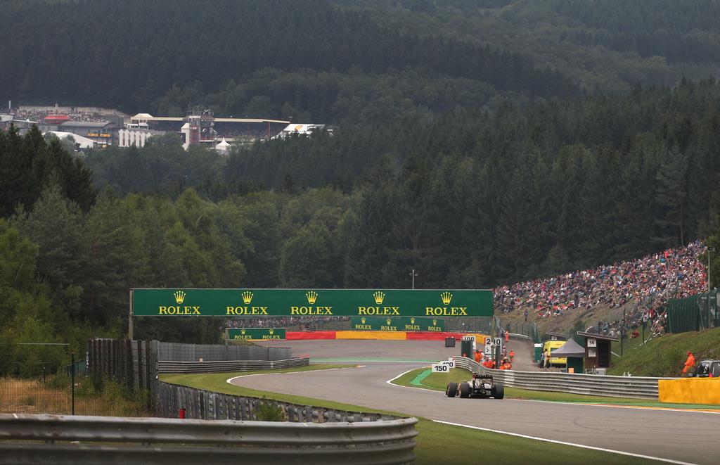 Les brusques changements météorologiques sont caractéristiques du long circuit de Spa. [KEYSTONE - Yves Logghe]