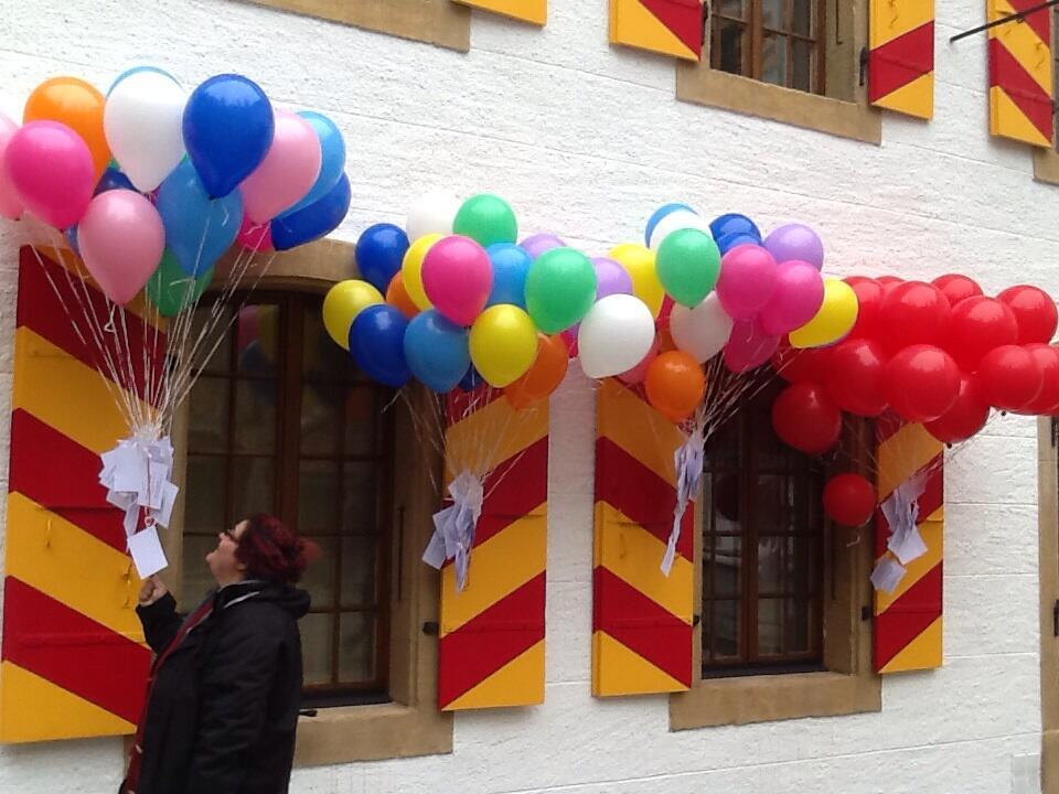 Les ballons préparés par les grévistes de la Providence.