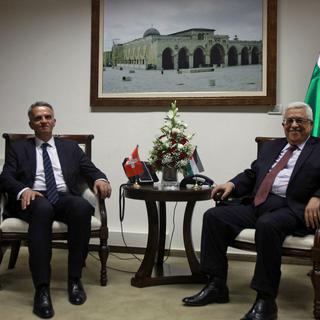 Didier Burkhalter a été reçu à Ramallah par la président de l'Autorité palestinienne Mhmoud Abbas. [Abbas Momani]