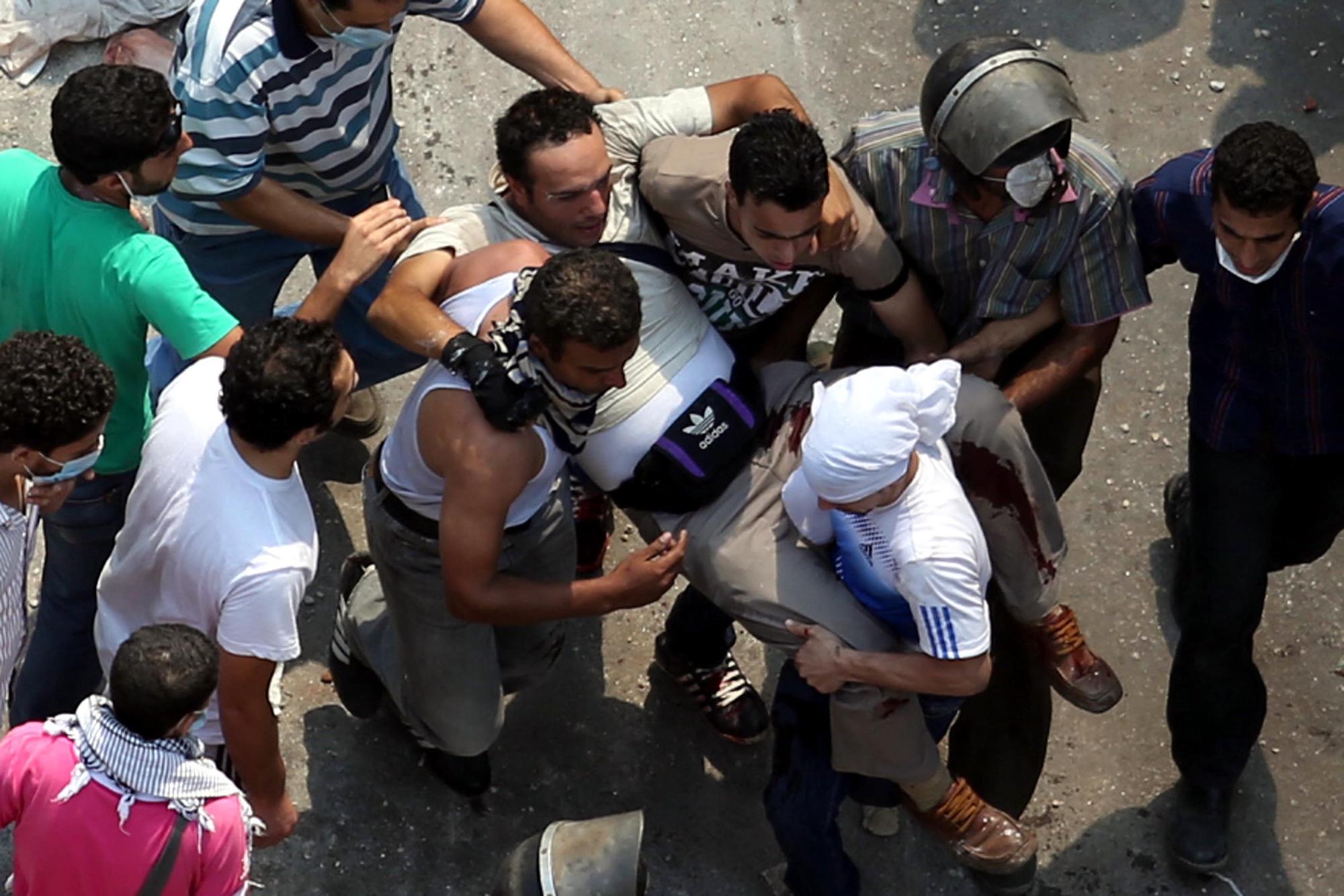Egypte blessés Caire manifesation [Ahmed Ismail /Anadolu Agency - Ahmed Ismail]