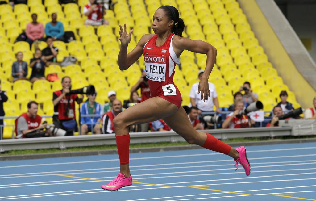 Allyson Felix a été la plus rapide en séries. [David J. Phillip]