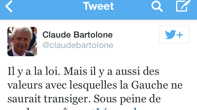 Claude Bartolone manifeste son indignation sur Twitter. [Twitter]