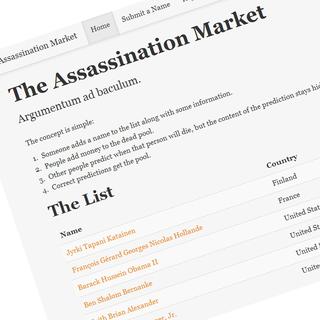 Le site internet Assassination Market met en scène un "pari" qui masque une levée de fonds en faveur d'une exécution.