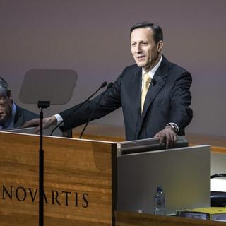 Daniel Vasella, lors l'assemblée générale des actionnaires de Novartis à Bâle vendredi . [Patrick B. Kraemer]