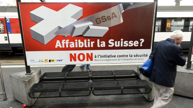 Les Suisses sont appelés à voter le 22 septembre sur l'initiative du Groupe pour une Suisse sans armée (GSsA). [Laurent Gillieron]