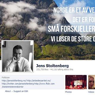 La page Facebook du premier ministre norvégien, Jens Stoltenberg. [Facebook]