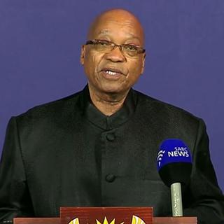 Le président Zuma est apparu très ému sur les télévisions du pays. [SABC]