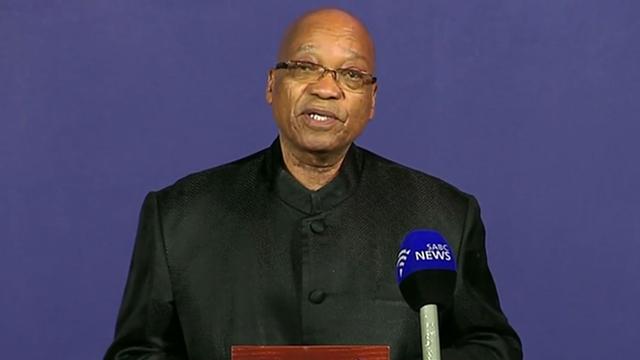 Le président Zuma est apparu très ému sur les télévisions du pays. [SABC]