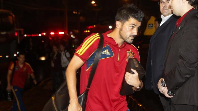 L'attaquant espagnol David Villa à son arrivée à Recife. [KEYSTONE - Felipe Trueba]