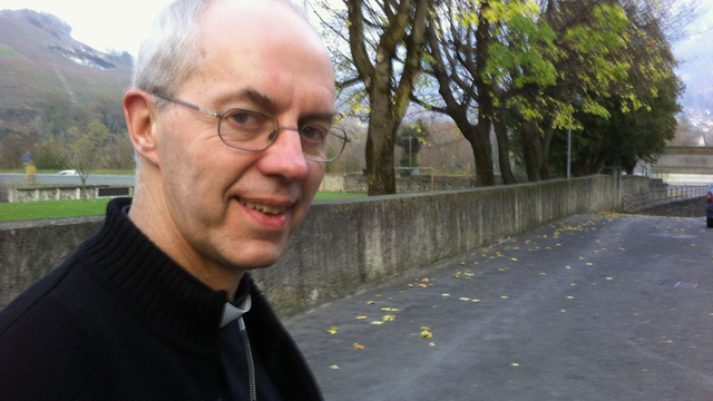 Mgr Justin Welby lors de son passage à St-Maurice (VS). [Claude Défago]