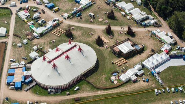 Le Village du Monde 2013 vu du ciel. [Paléo Festival - Pierre Descombes]