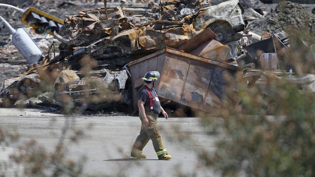 Les recherches durent depuis dix jours sur le lieu de l'explosion à Lac-Mégantic. [Mathieu Belanger]