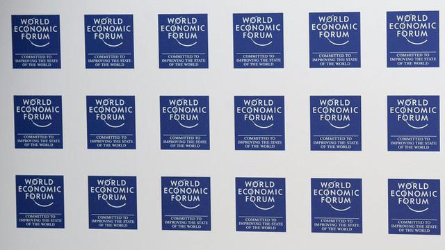 Le logo du WEF à davos. [Laurent Gillieron]