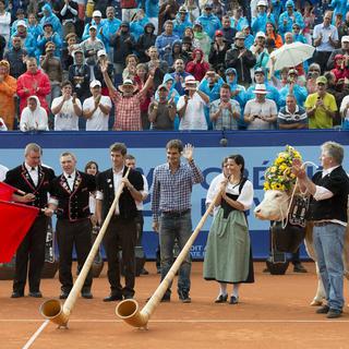 Roger Federer a été fêté mardi à Gstaad. [Peter Schneider]