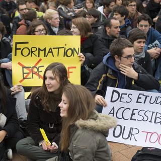 Les dernières protestations estudiantines vaudoises remontent à novembre 2012. [Jean-Christophe Bott]
