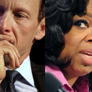 Dans la première minute du show, Lance Armstrong a presque tout dit à Oprah Winfrey. [TIMOTHY A. CLARY/TORSTEN BLACKWOOD]