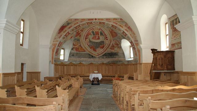 L'église réformée Saint-Martin de Bondo aux Grisons. [Wikimedia - Adrian Michael]