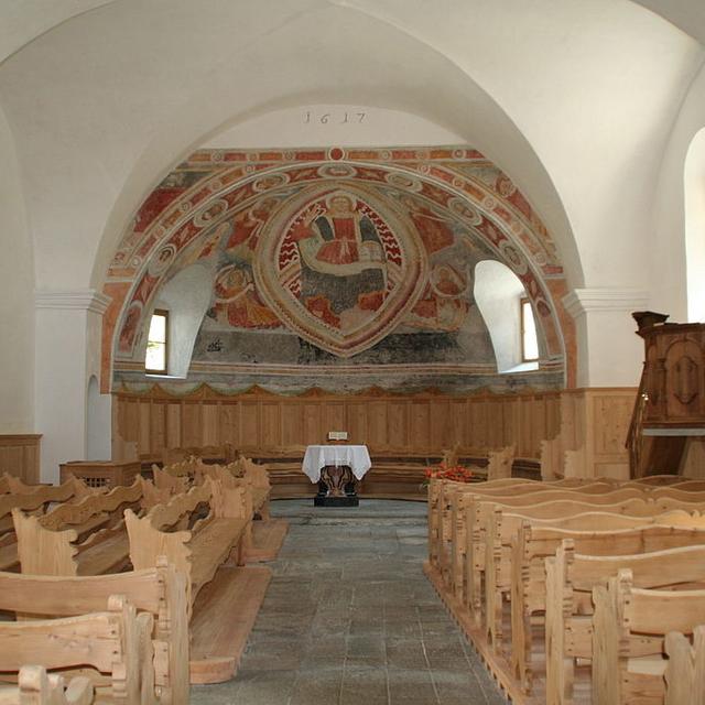 L'église réformée Saint-Martin de Bondo aux Grisons. [Wikimedia - Adrian Michael]