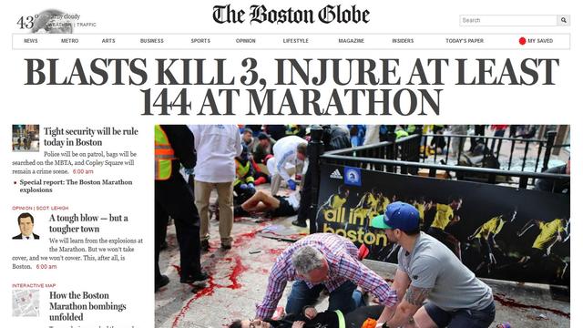"A nouveau frappés", écrit l'éditorialiste du Boston Globe. [bostonglobe.com]