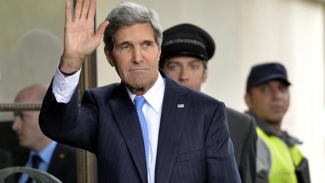 John Kerry arrivant à Genève. [Martial Trezzini]