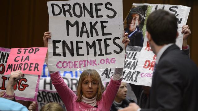 Plusieurs manifestations anti-drones ont eu lieu aux Etats-Unis. [Michael Reynolds]