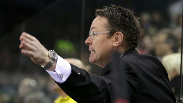 L'entraîneur du Genève Servette Chris McSorley durant le match entre Genève et Bienne le 29 janvier 2013.