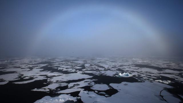 Mercredi 28 août: un arc-en-ciel pris en photo au-dessus de l'Arctique. [EPA/YNA SOUTH KOREA]