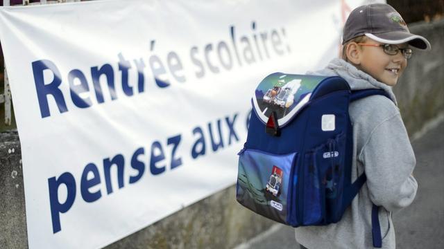 A Sion, ce sont quelque 2500 élèves qui retrouvent le chemin de l'école. [Laurent Gillieron]