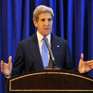 Le Secrétaire d'Etat américain John Kerry lors de son voyage au Proche-Orient vendredi dernier. [AP Photo/Mandel Ngan]