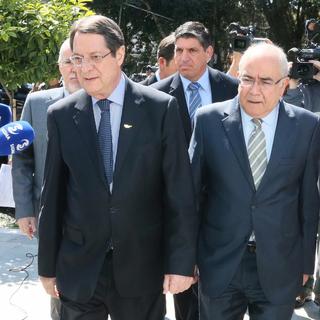 Nicos Anastasiades (à gauche). [PIO/AFP - Stavros Ioannides]