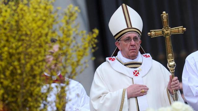 Le pape François a donné sa première messe de Pâques à Rome. [EPA/Keystone - Ettore Ferrari]