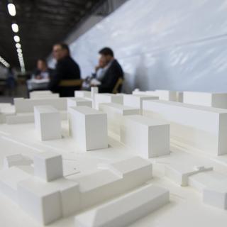 La maquette du projet de la future antenne valaisanne de l'EPFL. [Jean-Christophe Bott]