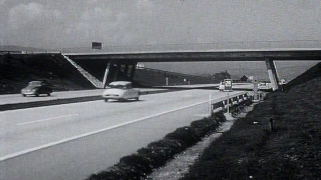 L'autoroute A1 en 1964. [RTS]