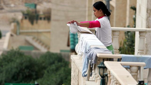 Une domestique originaire des Philippines à Amman, Jordanie.