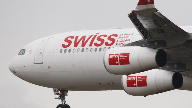 Swiss possède une quinzaine d'Airbus A340, dont le design est semblable à celui du A330. Sa production a été arrêté en 2011. [KEYSTONE - Steffen Schmidt]