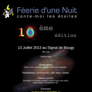 Affiche du festival d'astronomie "Féérie d'une nuit". [feeriedunenuit.ch]