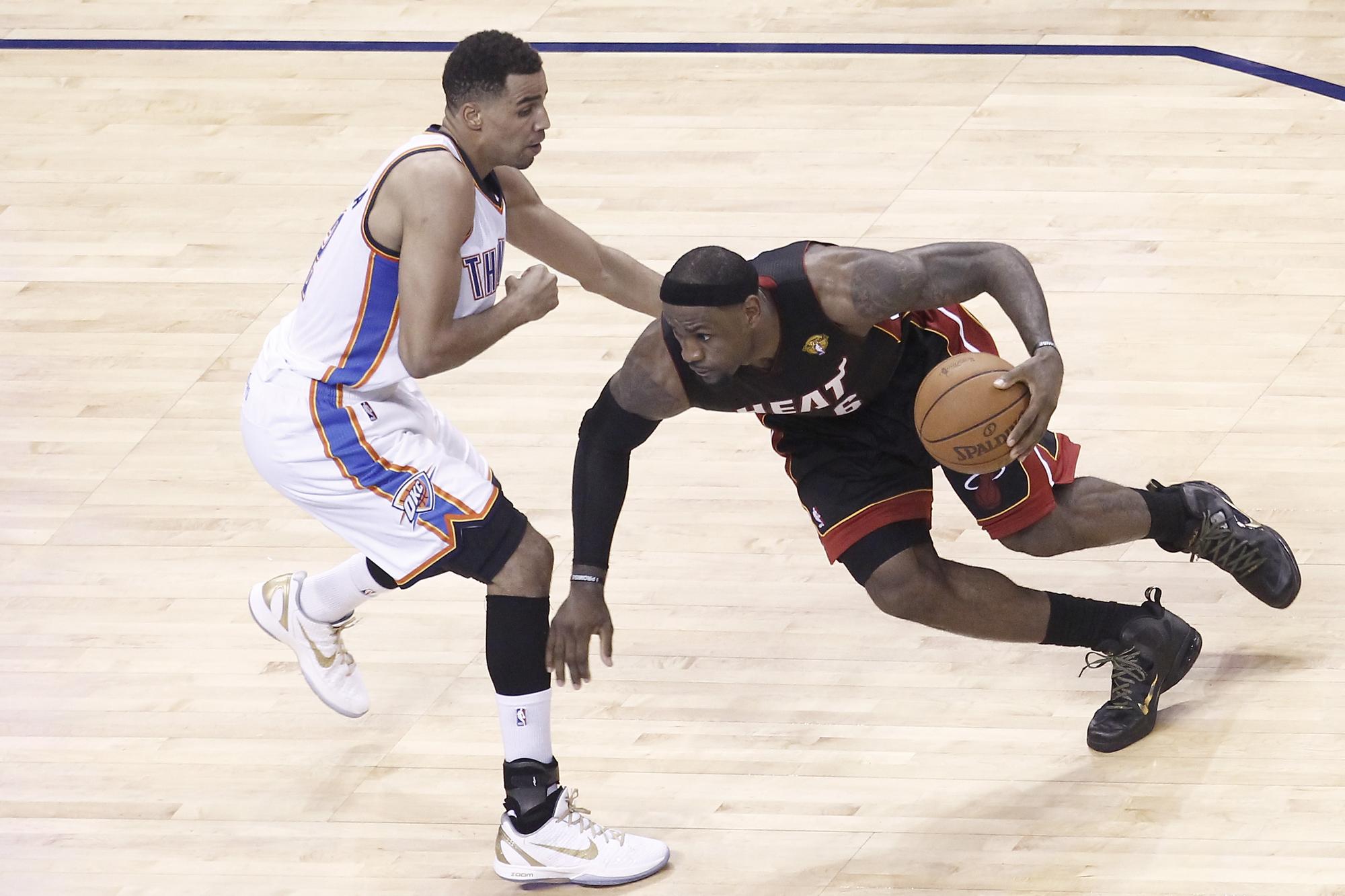 Thabo Sefolosha et Oklahoma City avaient perdu la finale 2012 de NBA face au Miami Heat de LeBron James. [EQ Images - Mark Halmas]