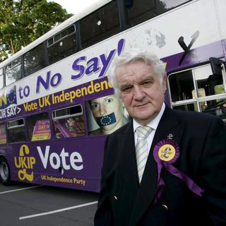 Mike Nattrass, du parti de l'Indépendance du Royaume-Uni (UKIP). [EPA/Lee Sanders]