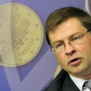 Le Premier ministre lettonien Valdis Dombrov. [Georges Gobet]