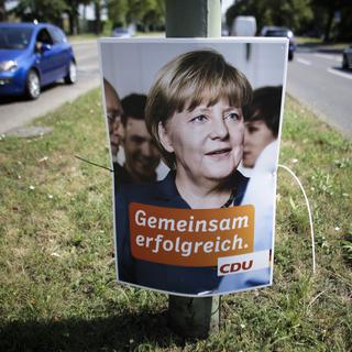 Angela Merkel en campagne. [AP Photo/Markus Schreiber]