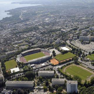 Vue aérienne du stade de la Pontaise, à Lausanne. [Laurent Gillieron]