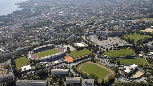 Vue aérienne du stade de la Pontaise, à Lausanne. [Laurent Gillieron]