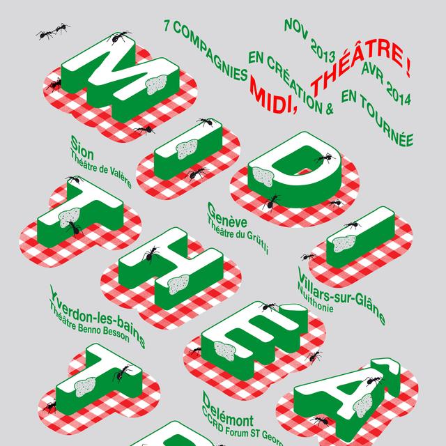 L'affiche de l'association romande "Midi, théâtre!". [miditheatre.ch]