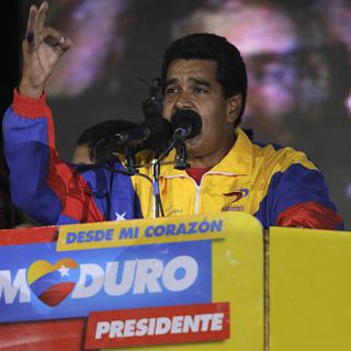 Nicolas Maduro, le "fils spirituel" d'Hugo Chavez, a été élu avec 50,7% des voix. [Juan Barreto]