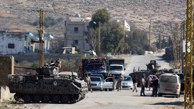 Point de contrôle de l'armée libanaise à l'entrée d'Ersal.